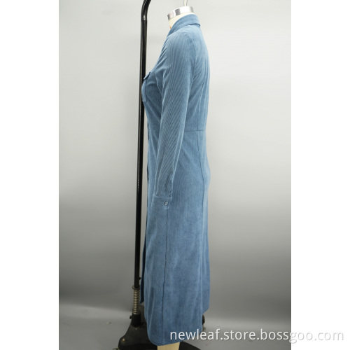 Retro Slim Fit Cord 16W Hemdkleid